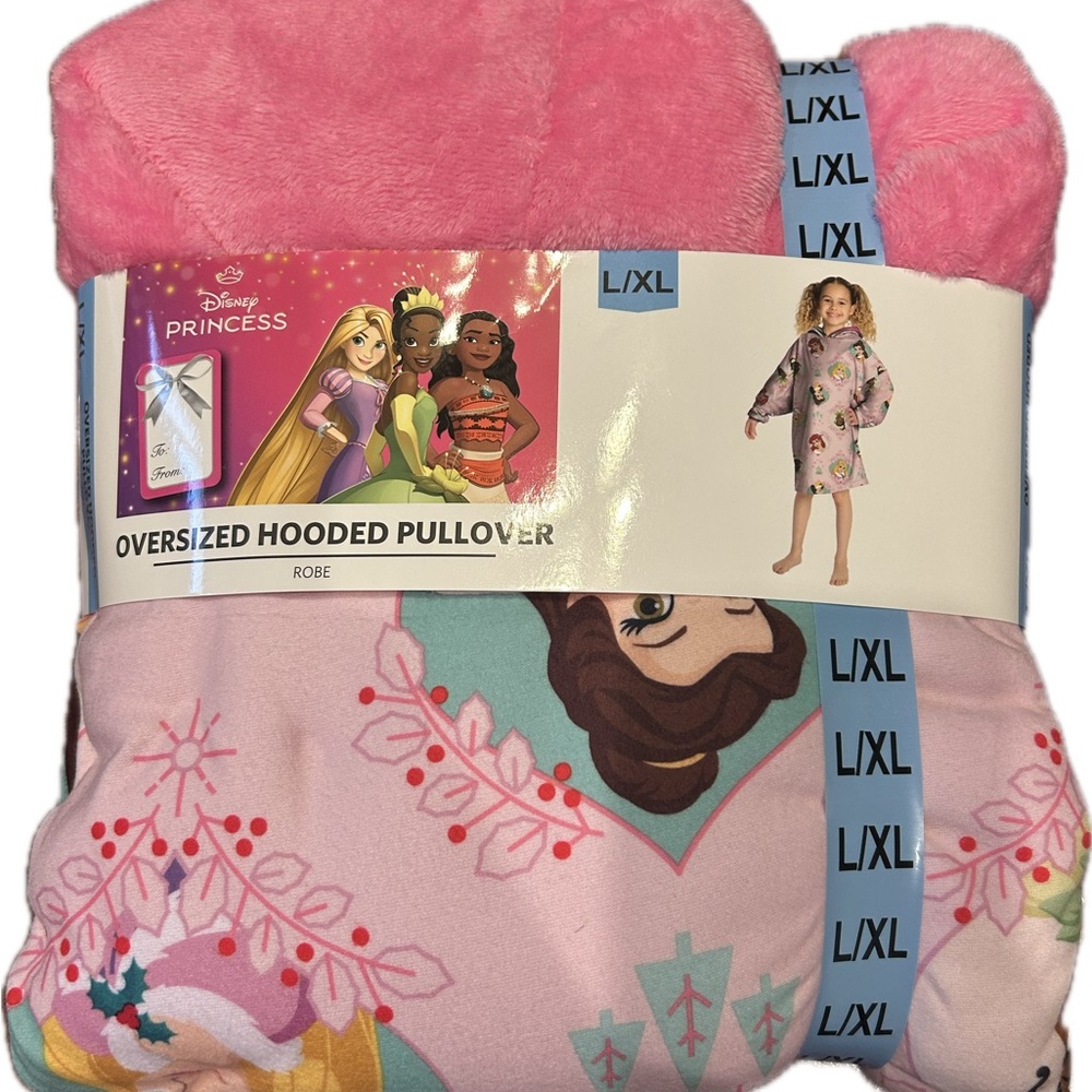 Girl's Disney Princess Pink soft cozy Hooded pullover NWT